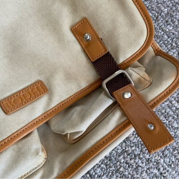 New BODHI laptop satchel messenger bag tan and brown - Picture 11 of 13